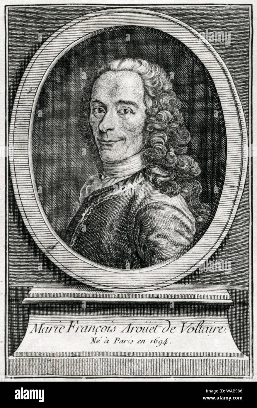 (Voltaire, François-Marie Arouet), 1694-1778, Porträt Gravur, ca. 1738 Stockfoto