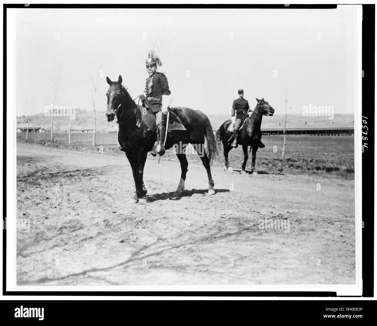 Oberst Carlton Reiter sein Pferd, Huhn, mit seinem geordneten Stockfoto