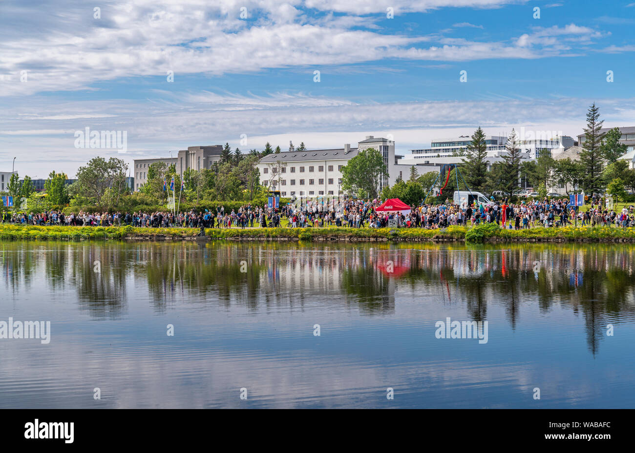 Die Leute feiern Tag der Unabhängigkeit, Reykjavik, Island Stockfoto