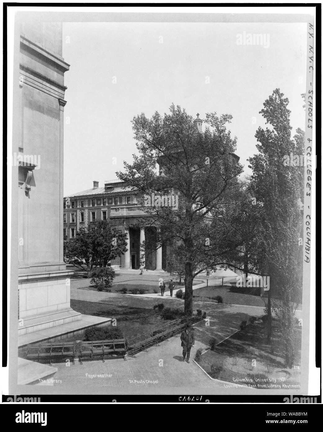 An der Columbia University 1907. Blick nach Norden Osten aus Bibliothek Widerlager Stockfoto