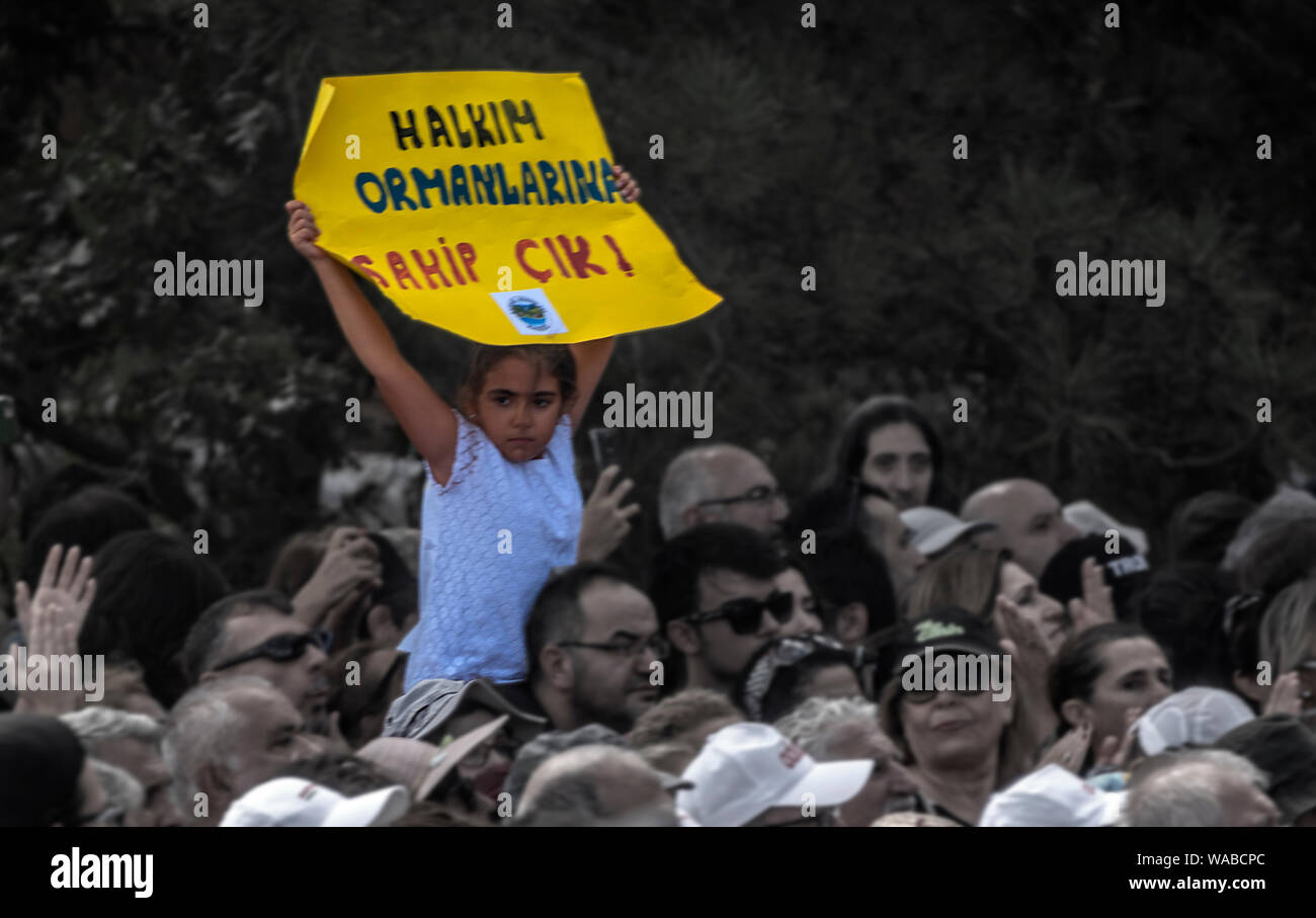 18.08.2019, Kirazli, Canakkale, Türkei, Kazdaglari noch Widerstand für die Goldmine Stockfoto