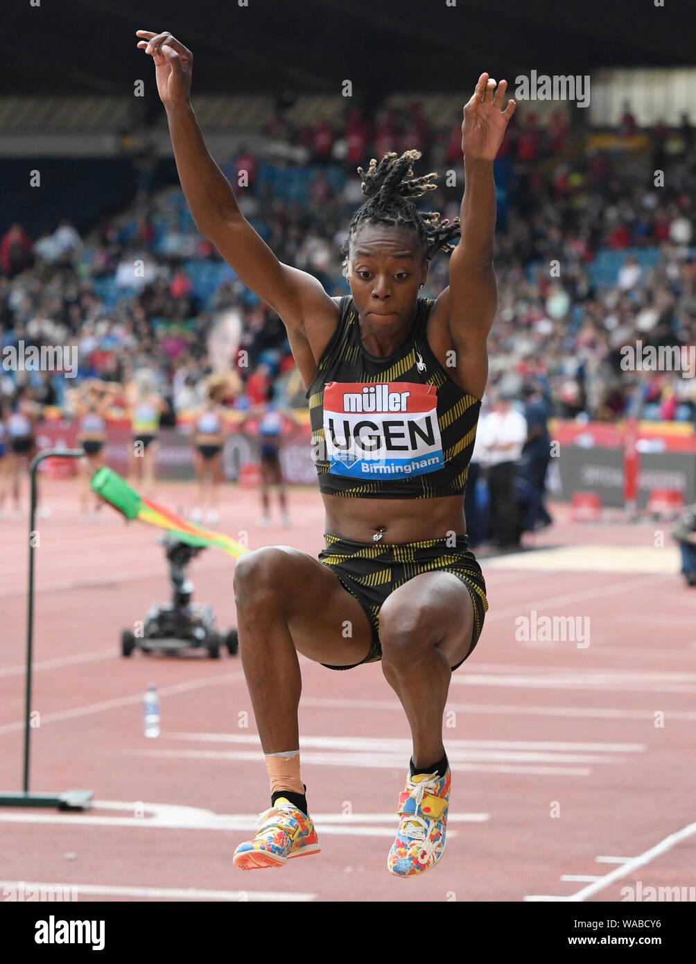 Birmingham. UK.. 18. August 2019. Lorraine Ugen (GBR) in Aktion im Weitsprung der Frauen an der Muller Grand Prix. IAAF Diamond League Athletik. Alexander Stadium. Birmingham Stockfoto