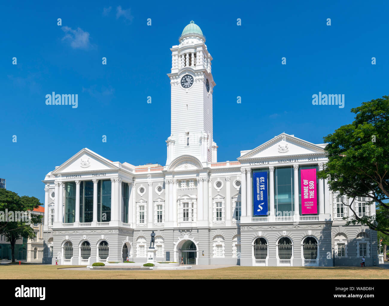 Victoria Theatre und Victoria Memorial Hall, Singapore City, Singapur Stockfoto