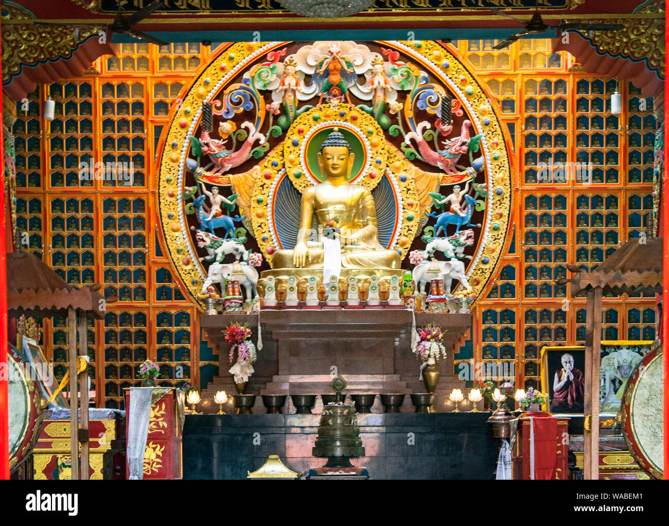 Innenarchitektur in der kanadischen Kloster, Lumbini Nepal Stockfoto