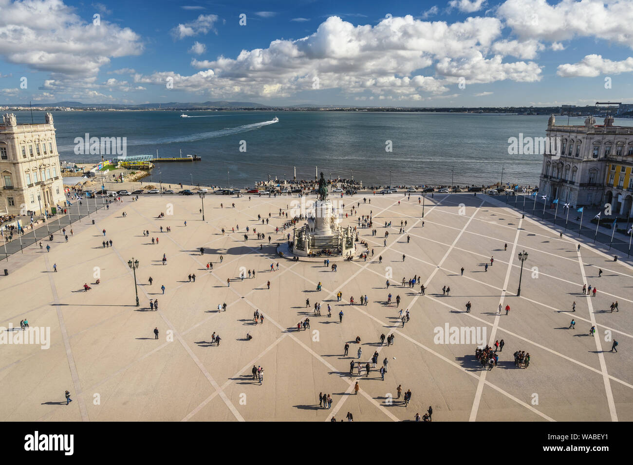 Lissabon Portugal Luftbild Skyline der Stadt in Lissabon Commerce Square Stockfoto