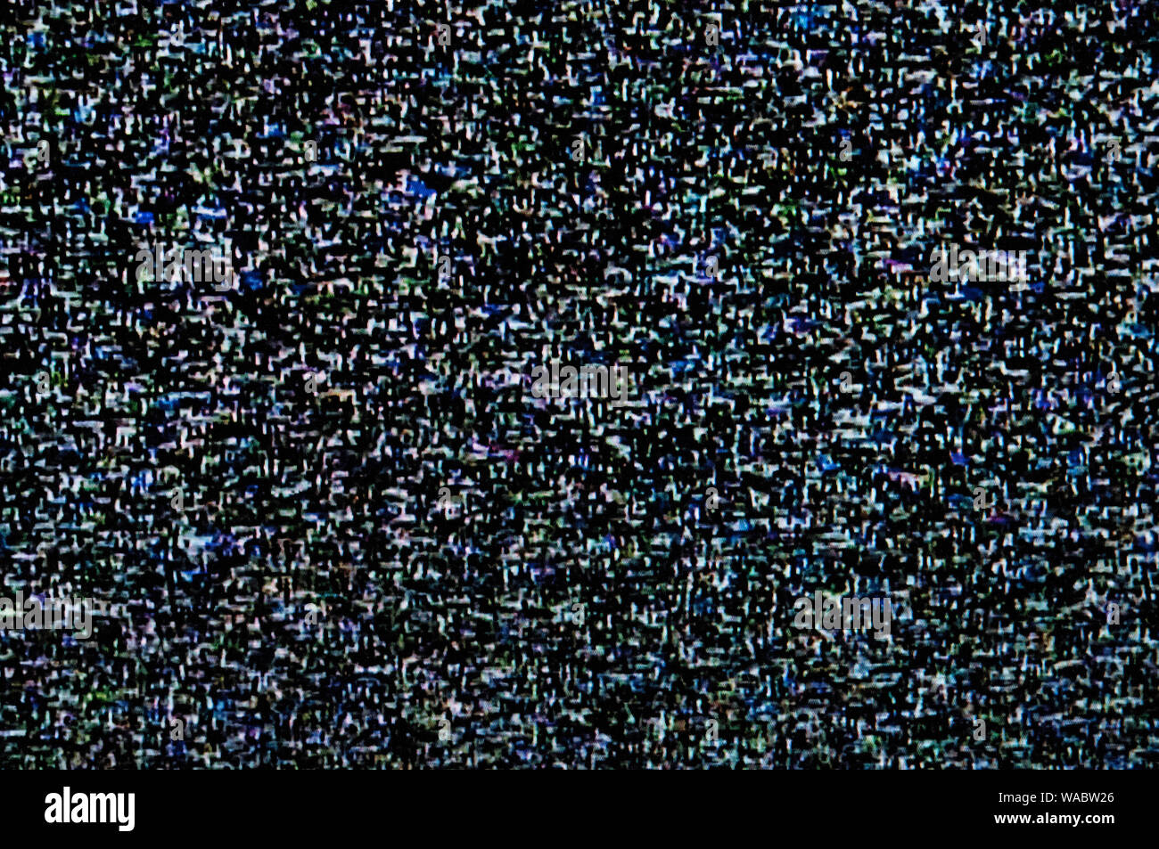 CRT-Fernsehbildschirm statisches Rauschen als Hintergrund Stockfoto