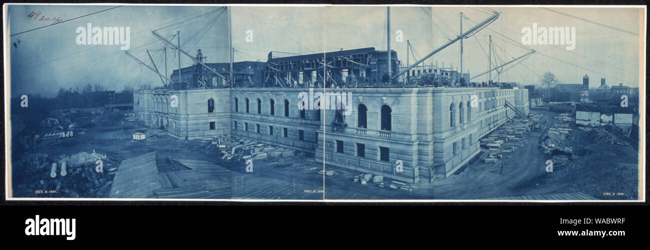 Bau der Bibliothek des Kongresses, Washington, D.C., Dez. 3, 1891 Stockfoto