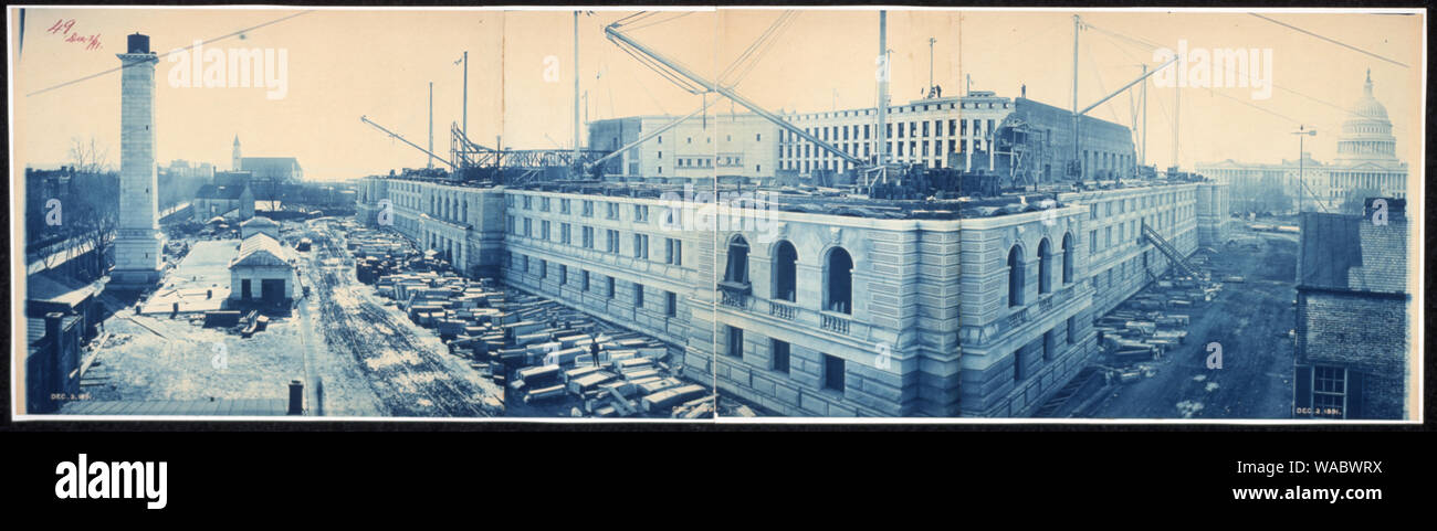 Bau der Bibliothek des Kongresses, Washington, D.C., Dez. 3, 1891 Stockfoto