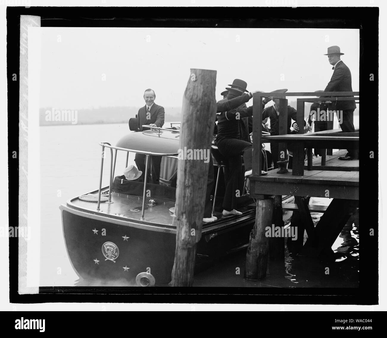 Coolidge & Cyrus H.K. Curtis yacht, 4/19/27. Stockfoto