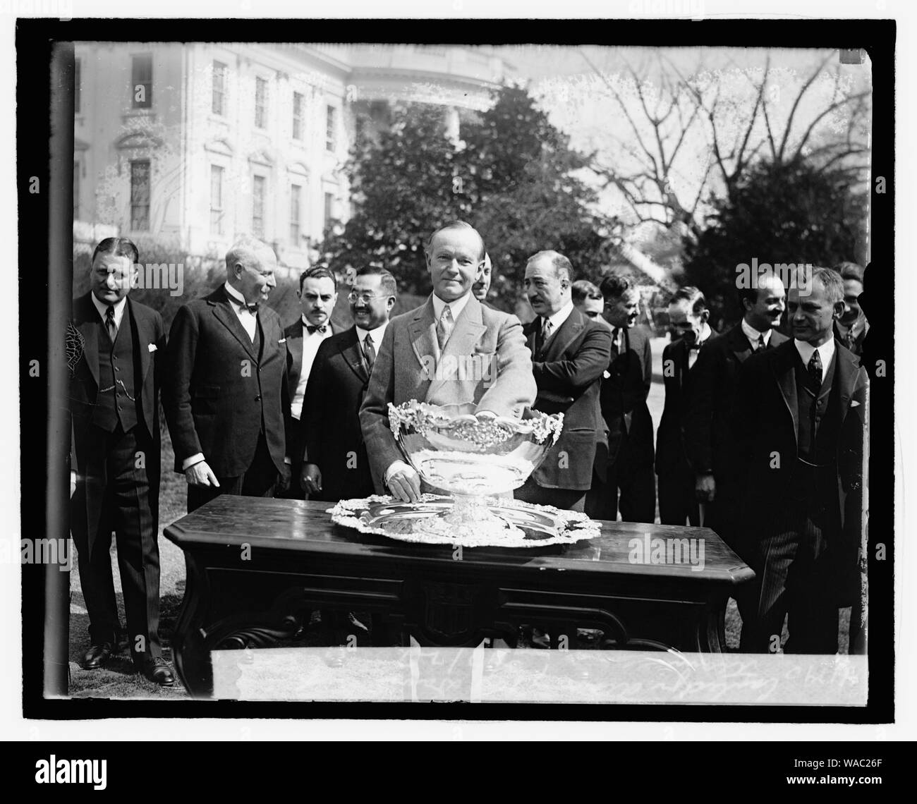 Coolidge Zeichnung des Davis Cup Team, 3/17/27. Stockfoto