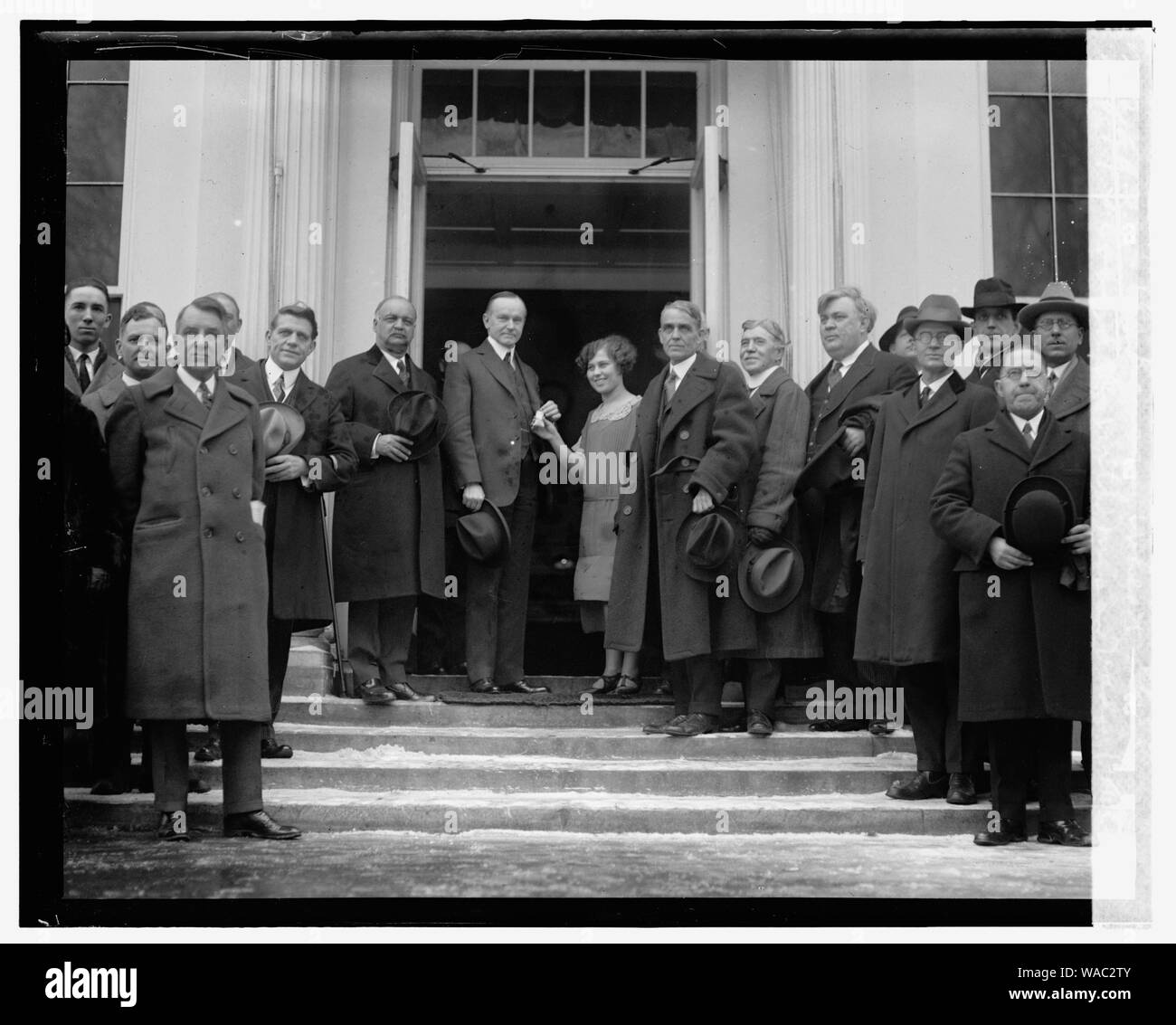 Coolidge mit Miss Vada Watson, der Kansas Weizen Mädchen Stockfoto