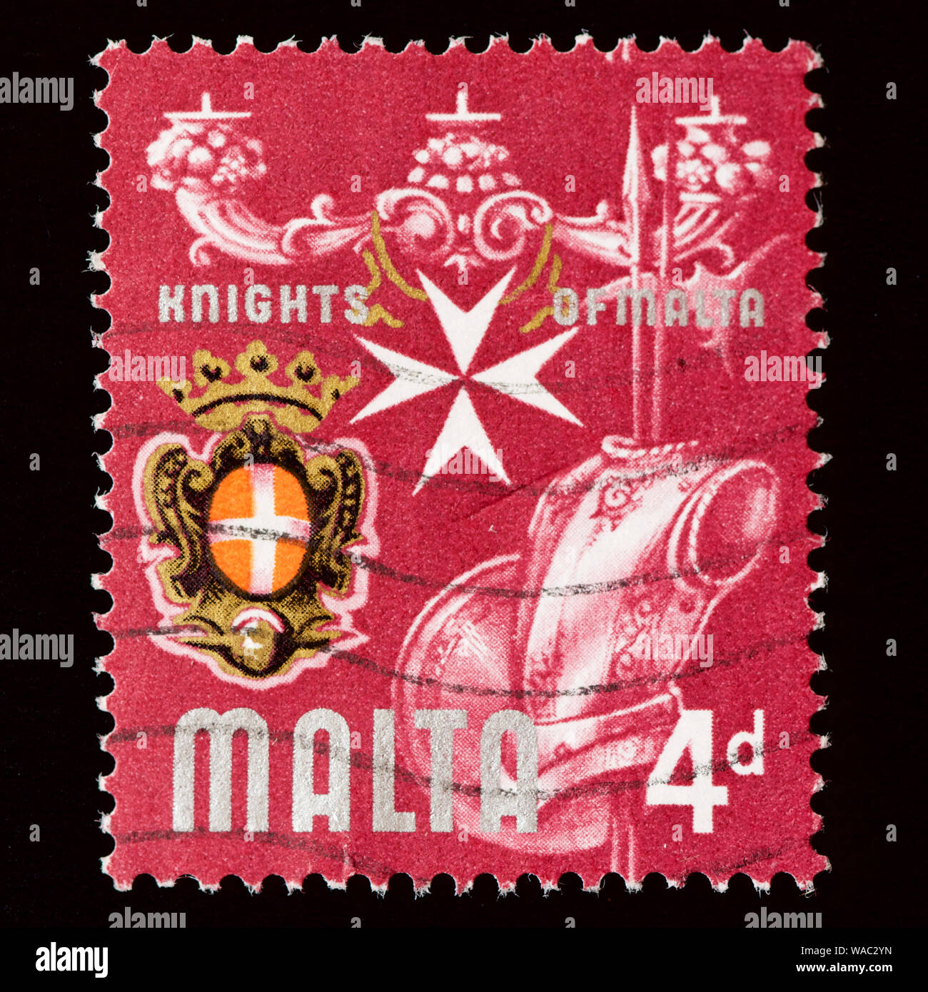 Malta Briefmarke - Ritter von Malta Stockfotografie - Alamy