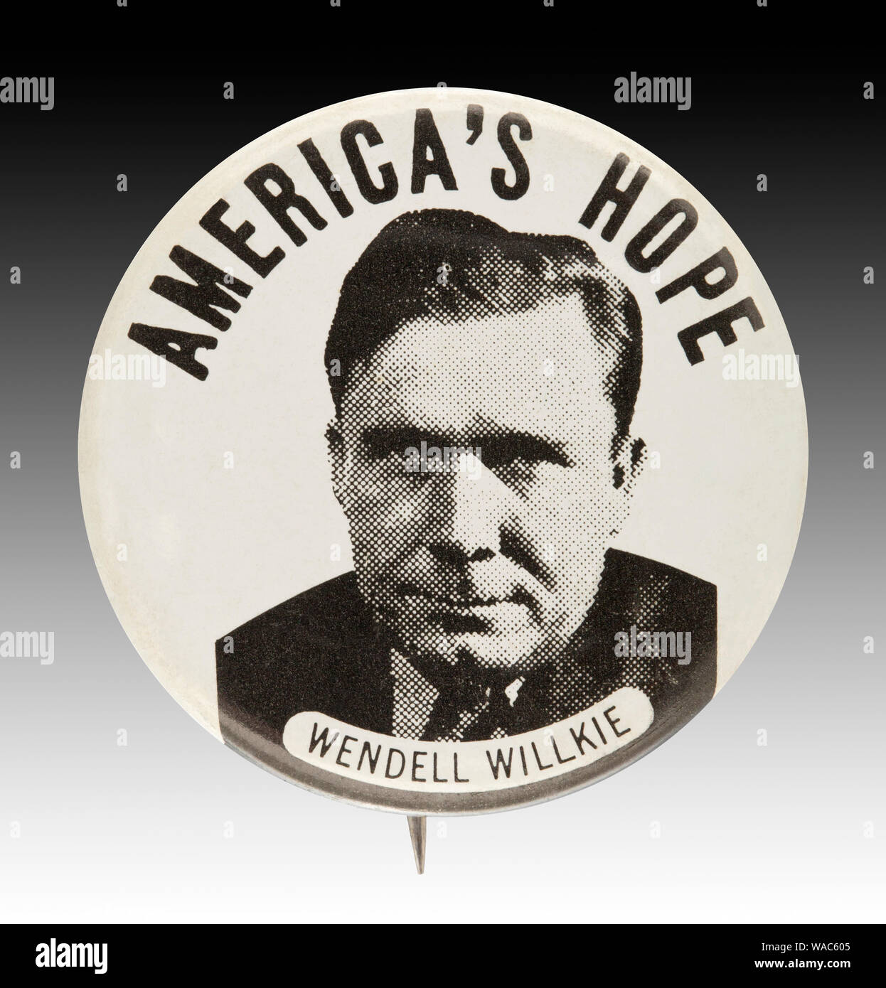 1940 Wendell Willkie US-Präsidentschaftswahlkampf Taste Stockfoto