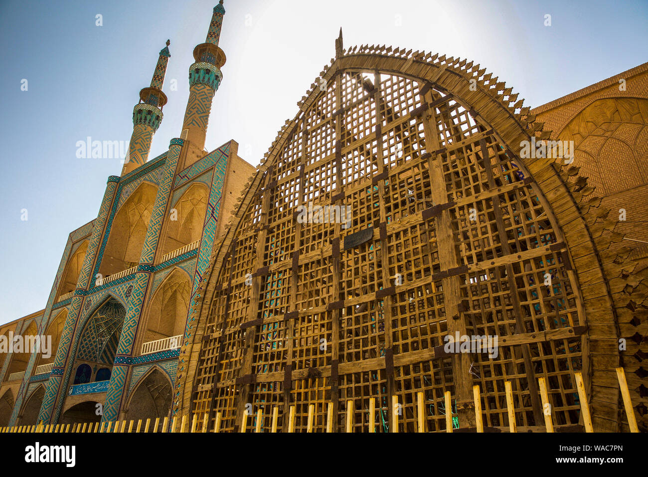 Nakhl Holz- Palm (für religiöse Zeremonien). Amir Chakhmaq komplex. Stockfoto