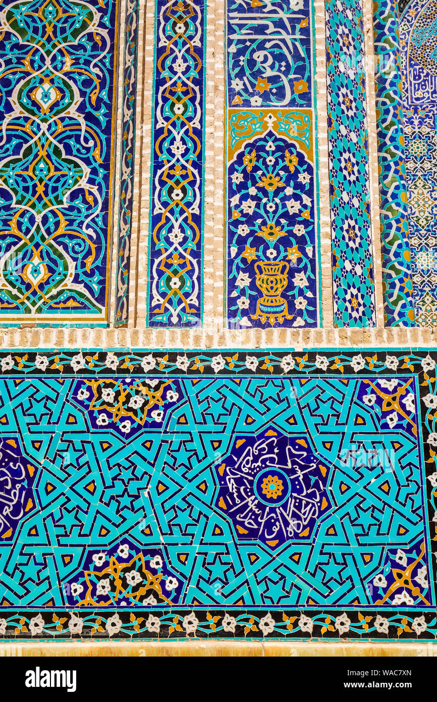 Fassadengestaltung detail. Masjed-e Jameh Moschee. Stockfoto