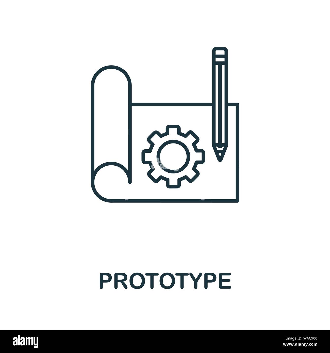 Symbol für den Prototyp. Schlankes Design aus der Startup Icons Kollektion. CreativePrototyp Symbol für Web-Design, Apps, Software, Druck-Nutzung Stock Vektor