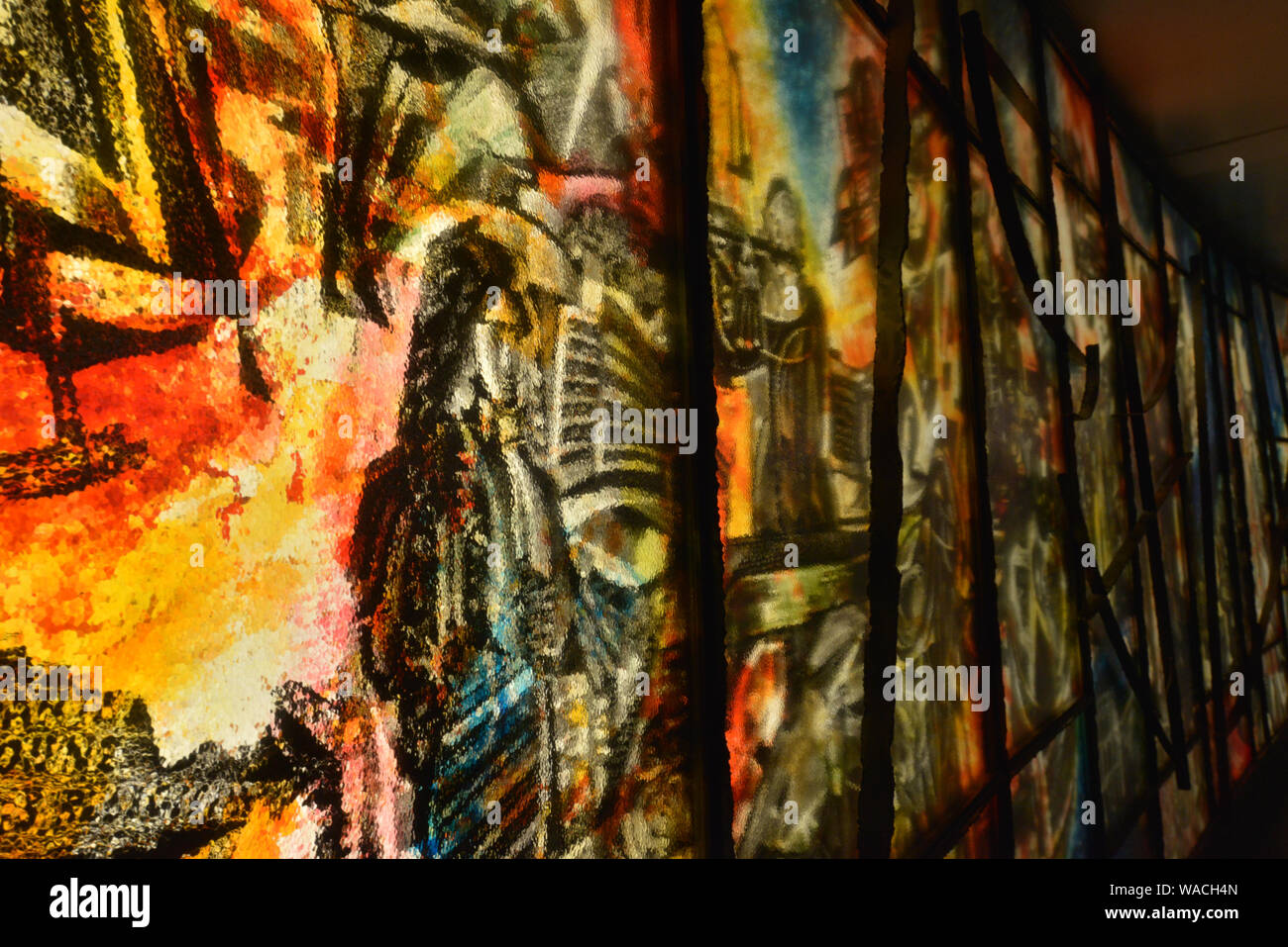 Montreal, Quebec, Kanada - 23.August 2016: Nahaufnahme eines Kunstwerks im Montreal Metro Stockfoto