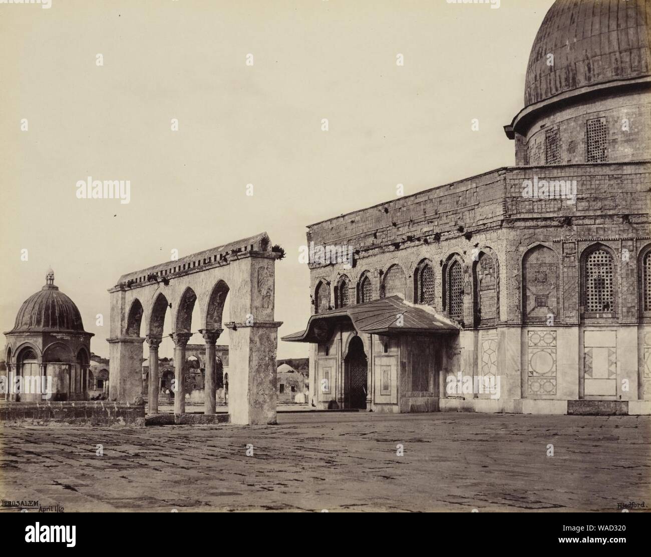 Felsendom, West Front, Francis Bedford 1862. Stockfoto