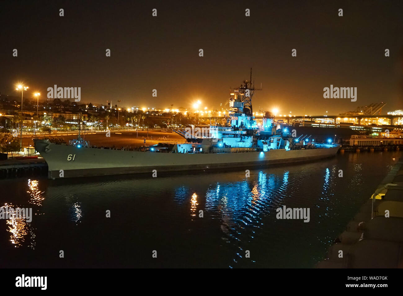 USS Iowa am Long Beach Kalifornien Stockfoto