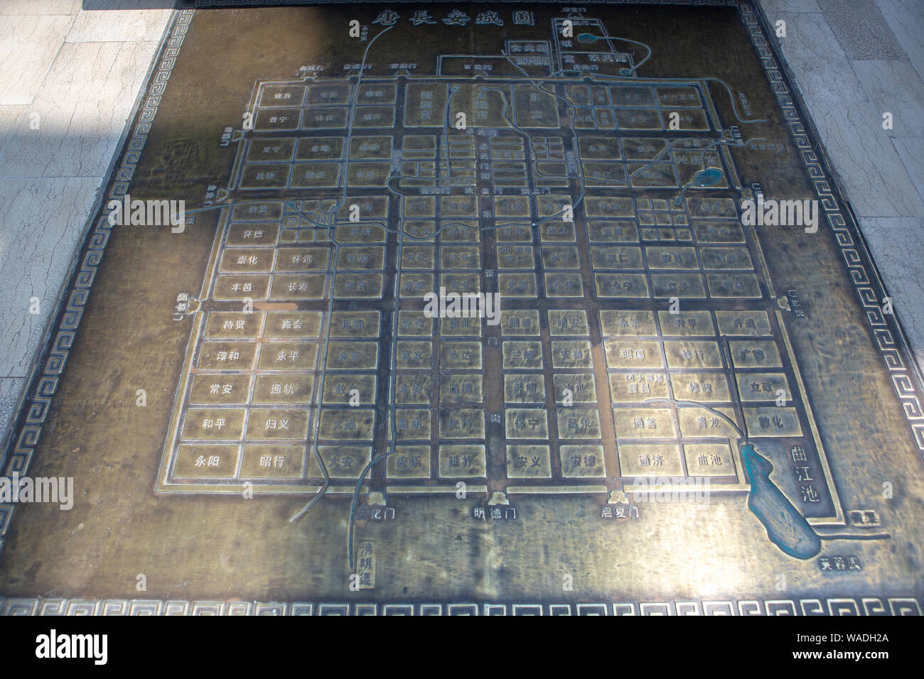 Ansicht der Tang West Markt Museum in der Stadt Xi'an, Provinz Shaanxi im Nordwesten Chinas, 10. Juli 2019. Die chinesische web Serie "Der längste Tag in Chang' Stockfoto