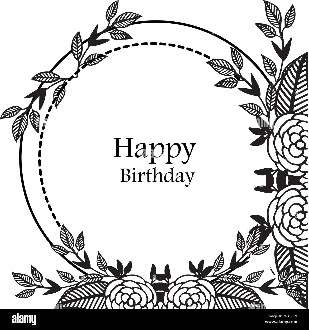 Sch ne Karte Happy Birthday Design Schablone Blume Rahmen Vector sch-ne-karte-happy-birthday-design-schablone-blume-rahmen-vector
