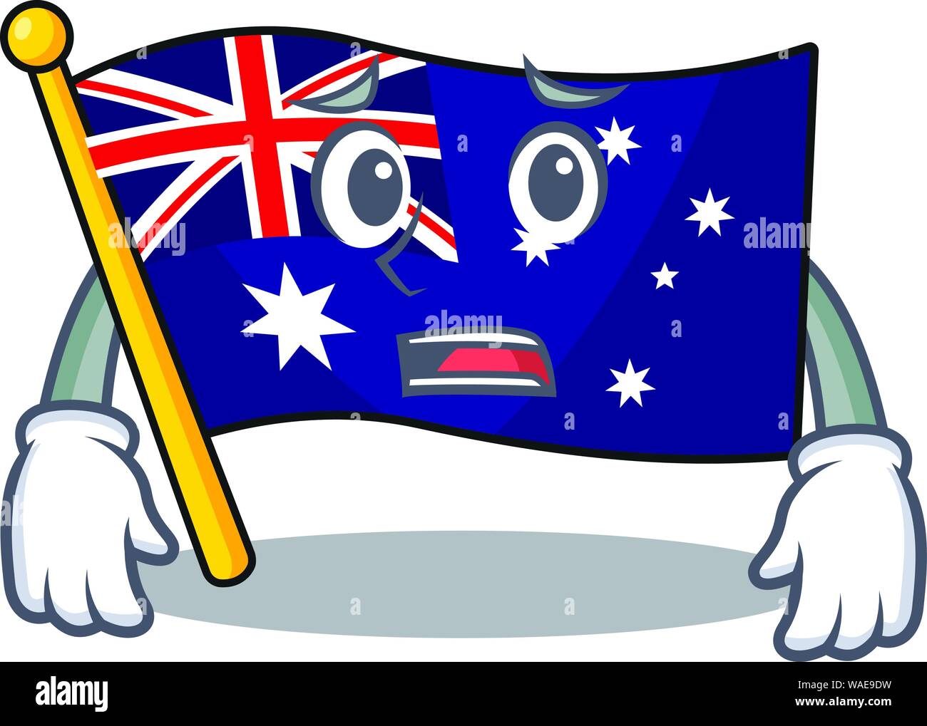 Angst Flagge Australien in die zeichenform Stock Vektor