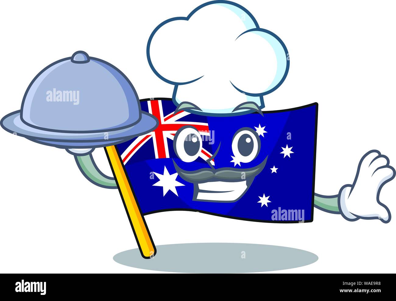 Koch mit Essen Flagge Australien in die zeichenform Stock Vektor