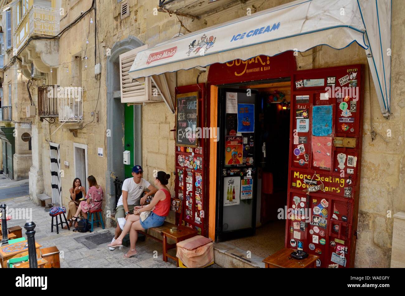 Gugar Kneipe bar Cafe Republic Street Valletta Malta Stockfoto