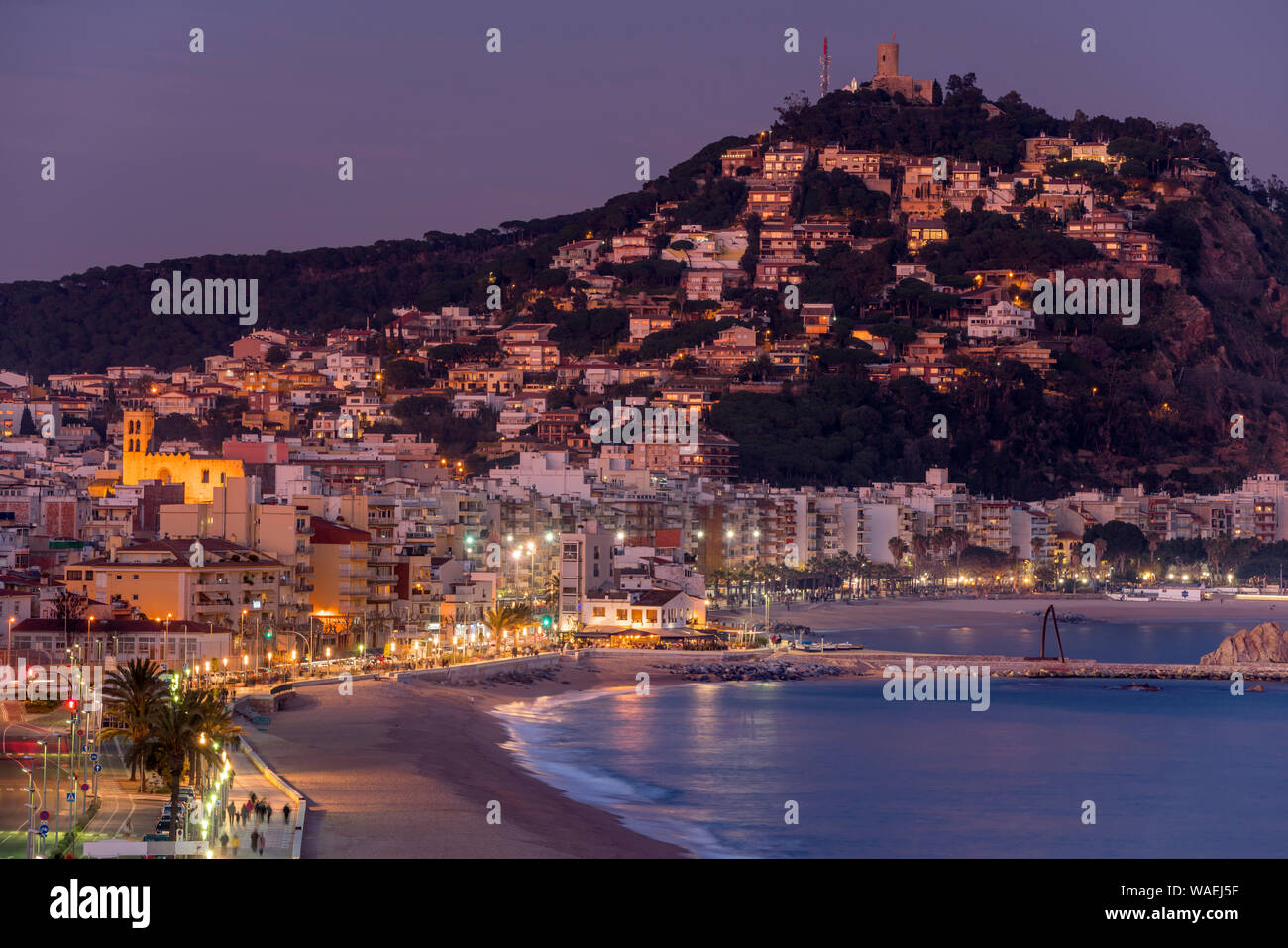 Strand Sabanell ALTSTADT BLANES COSTA BRAVA GERONA KATALONIEN SPANIEN Stockfoto