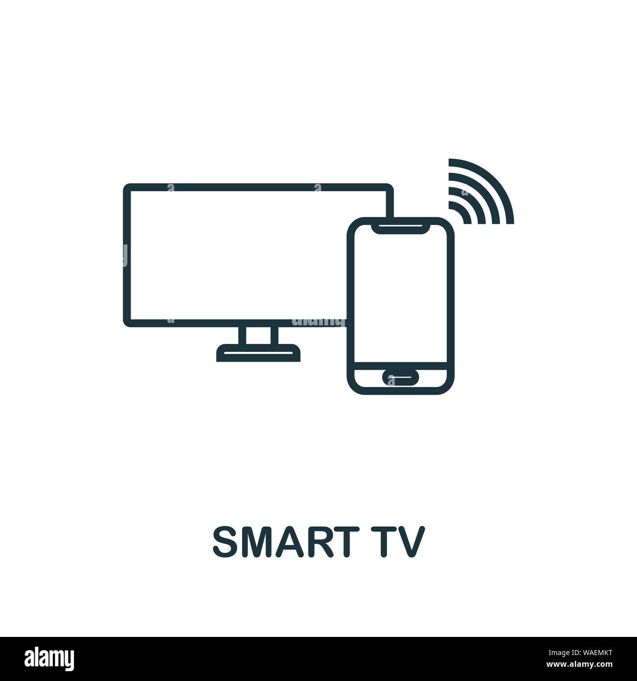 Smart TV-Umrisssymbol. Kreatives Design aus der Icon-Kollektion für intelligente Geräte. Premium Smart tv-Umrisssymbol. Für Webdesign, Apps, Software und Druck. Stock Vektor