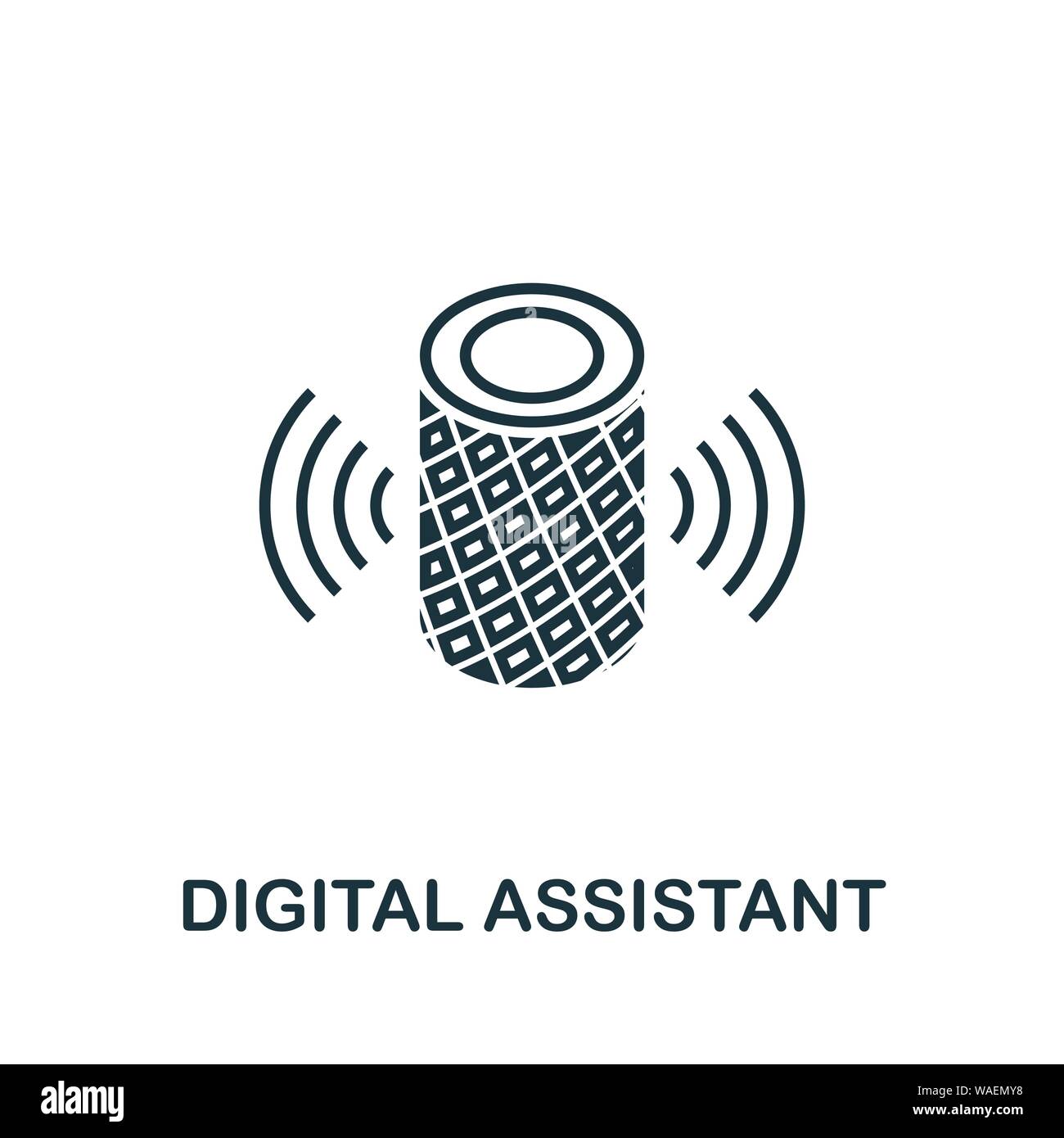Digital Assistant-Umrisssymbol. Kreatives Design aus der Icon-Kollektion für intelligente Geräte. Premium Digital Assistant – Umrisssymbol. Für Webdesign, Apps Stock Vektor