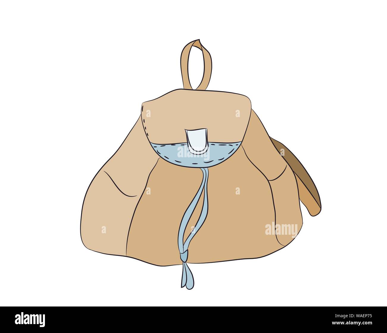 Rucksack Farbe Vektor, weißer Hintergrund, Rucksack Linien Stock Vektor