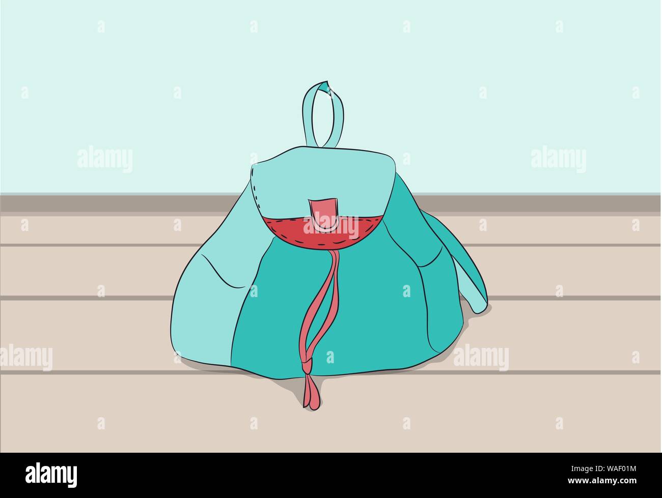 Rucksack hängen an Haken an der Wand, Vektor Stock Vektor