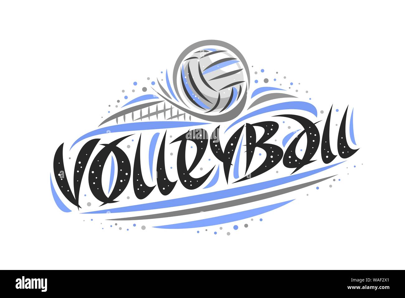 Vektor Logo Fur Volleyball Umriss Abbildung Geworfen Ball Im Ziel Original Dekorative Pinsel Schrift Fur Wort Volleyball Abstrakte Vereinfachende C Stock Vektorgrafik Alamy