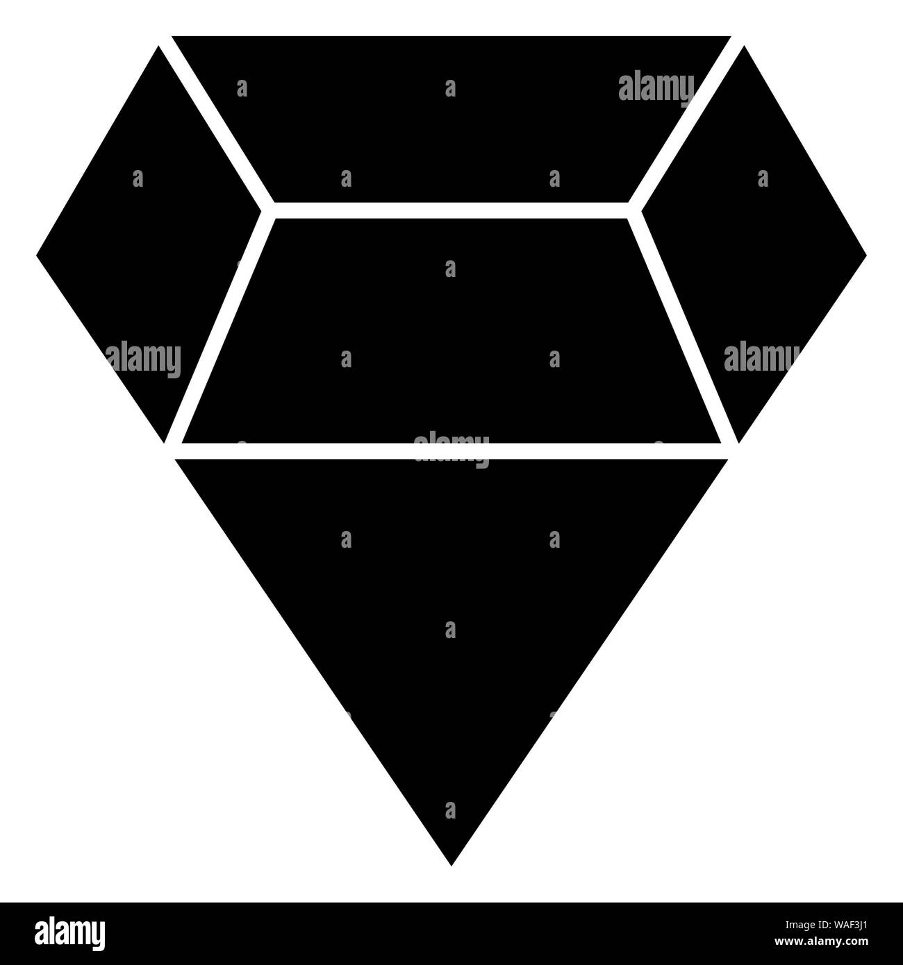 Diamond Symbol im Kreis. Diamond Vektor icon. Edelstein-Symbol. Perfekt für Website, Design, Muster, etc. Stockfoto