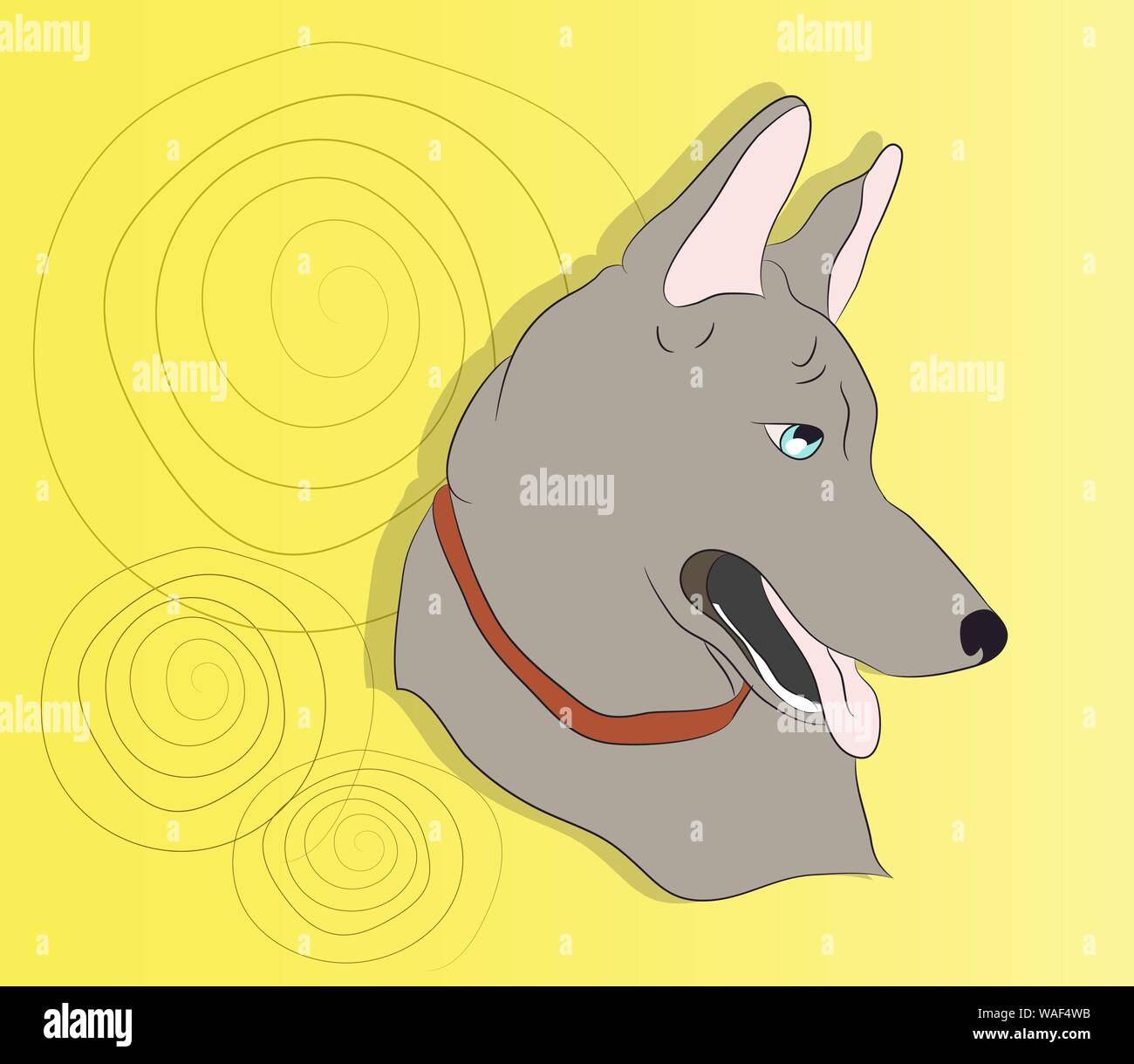 Portrait eines Hundes auf der Wand Hintergrund, Vector, sieht Stock Vektor