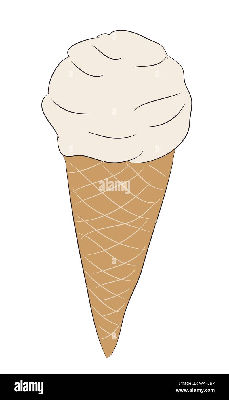 Eis in der Waffel Schale, Vector, weißer Hintergrund Stock Vektor