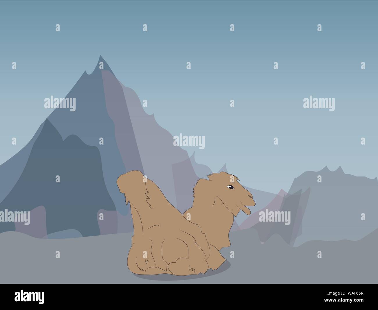 Vector Illustration eines Kamels, auf die Natur liegt, Vektor Stock Vektor