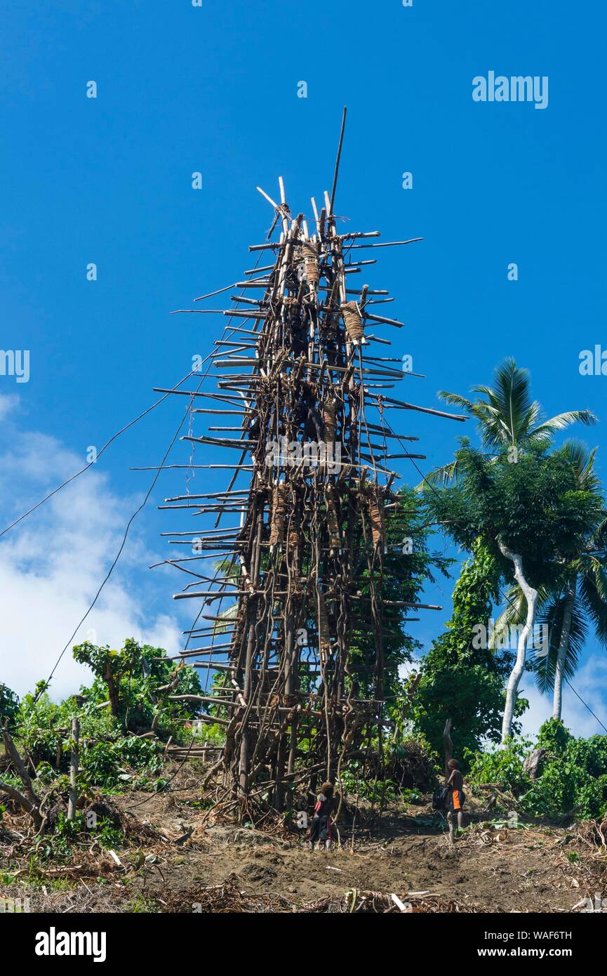 Bambus Tower fr die Pfingsten land Tauchen, Pfingsten, Vanuatu  Stockfotografie - Alamy
