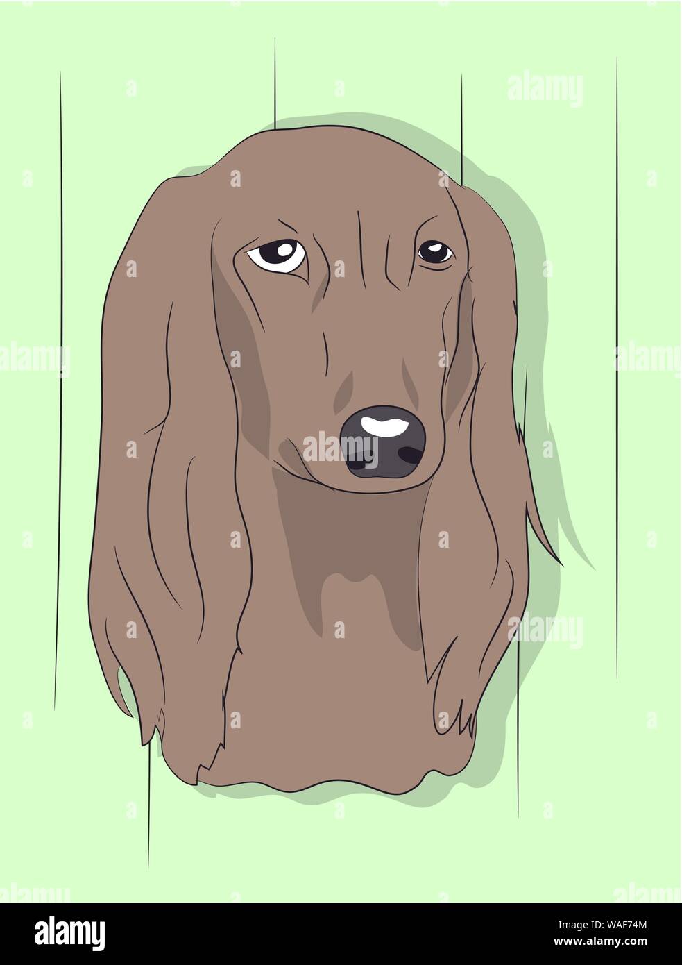 Portrait eines Hundes auf der Wand Hintergrund, Vector, sieht Stock Vektor
