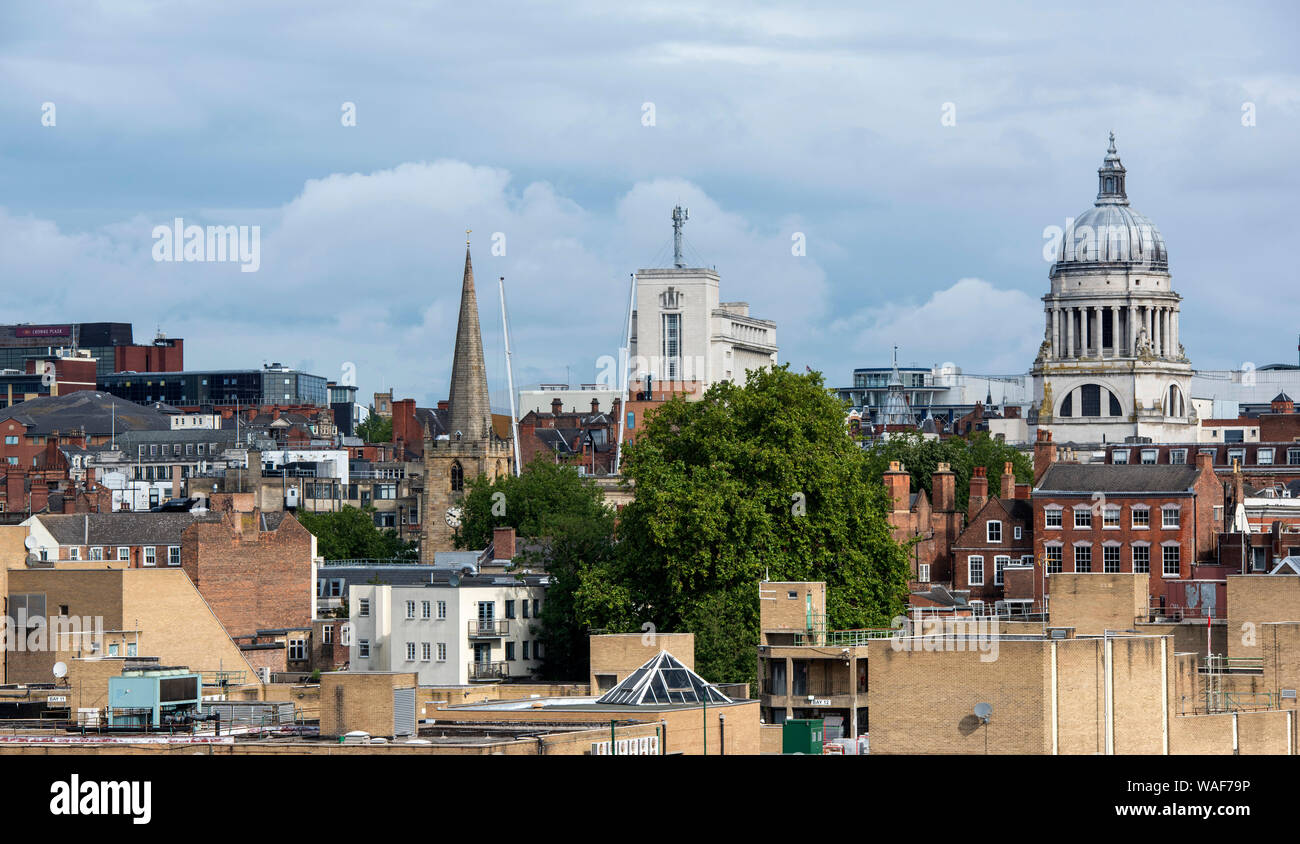 Nottingham City Centre, vom Dach der Loxley House auf Station Street in Nottingham, England Großbritannien erfasst Stockfoto