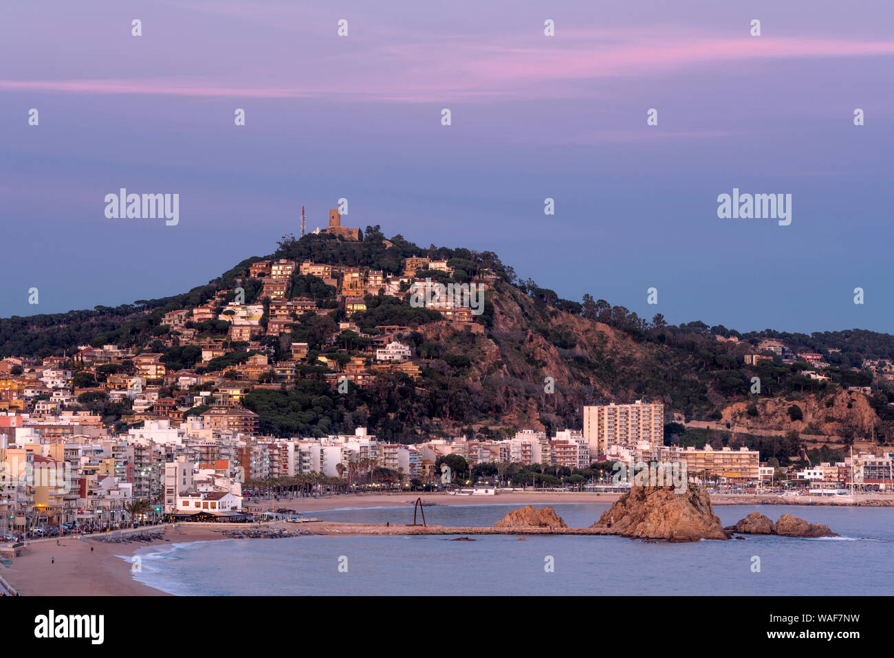 Strand Sabanell ALTSTADT BLANES COSTA BRAVA GERONA KATALONIEN SPANIEN Stockfoto