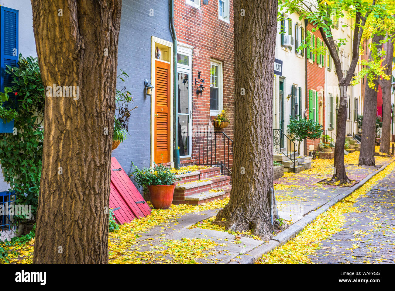 Herbst Gasse in Philadelphia, Pennsylvania, USA. Stockfoto