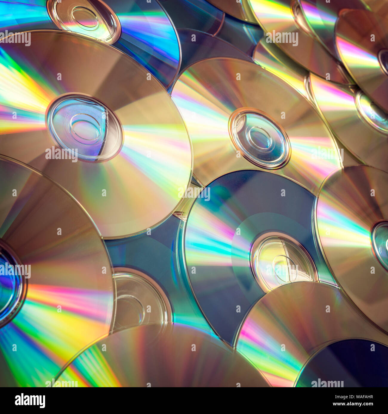 Optische Disks oder CD Compact Disc computer Daten Hintergrund Stockfoto