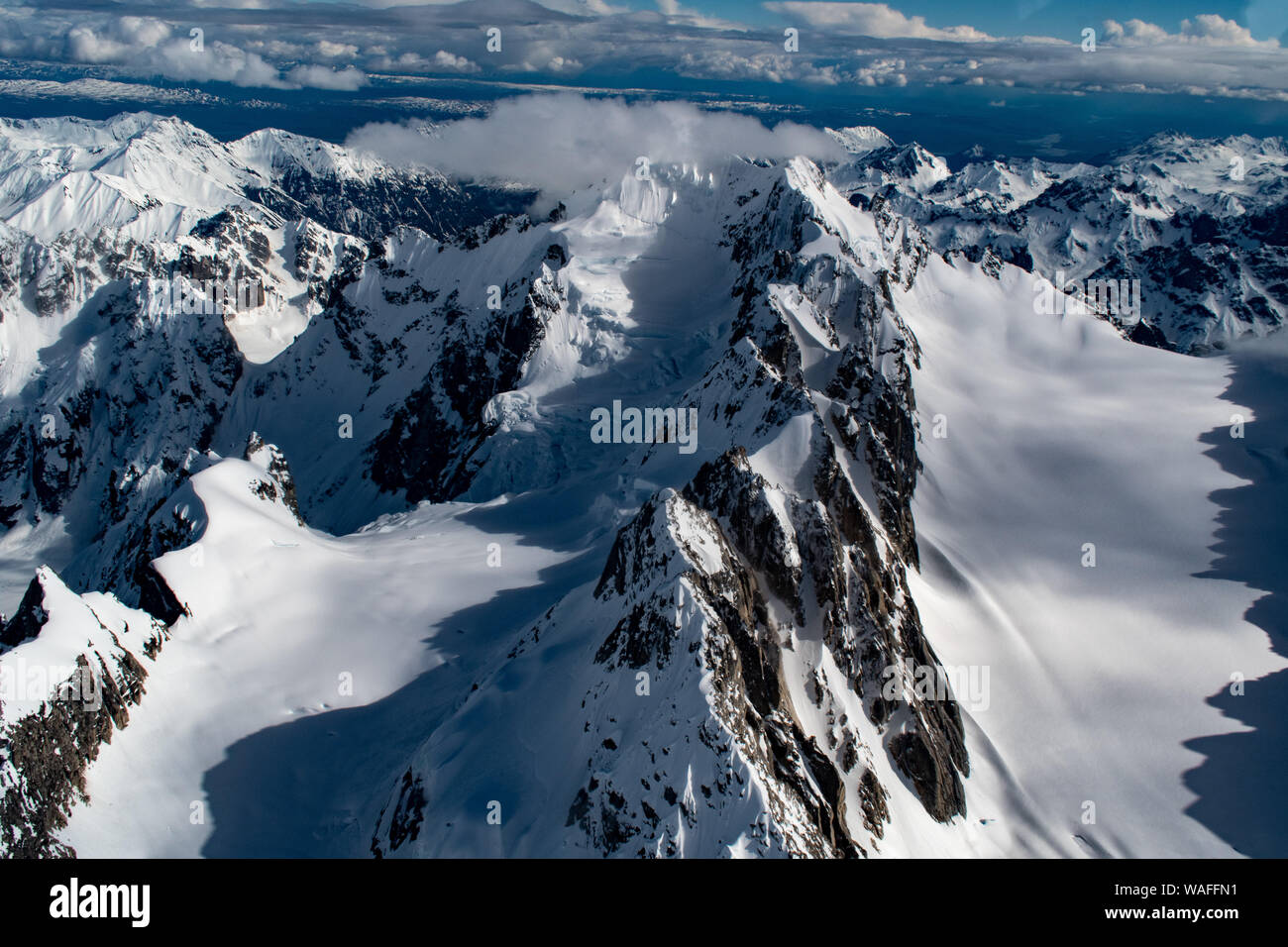 Luftaufnahme von Alaska Berge und Gletscher Stockfoto