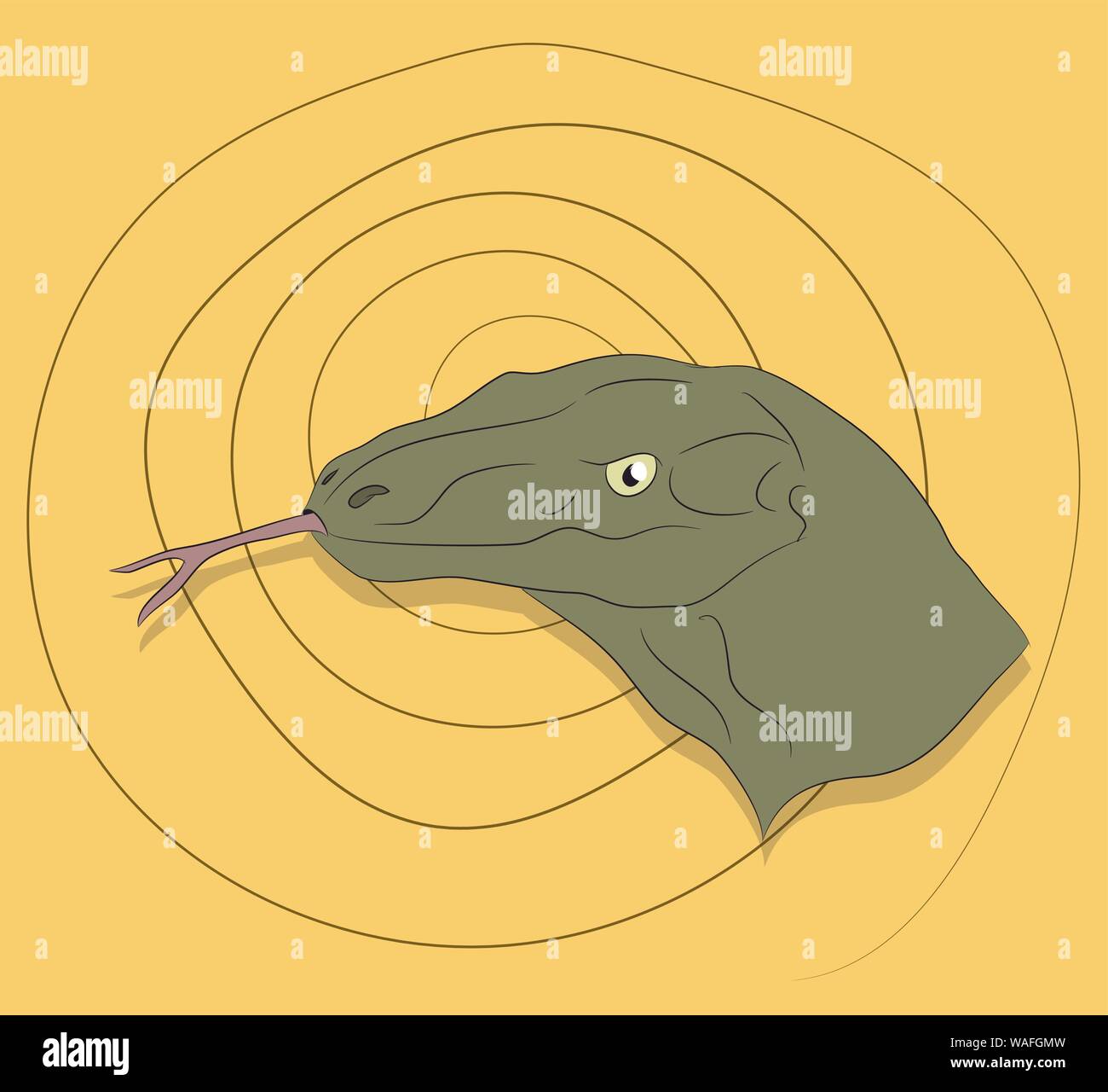 Vector Illustration Eidechse Porträt, auf einem farbigen Hintergrund, Vektor Stock Vektor