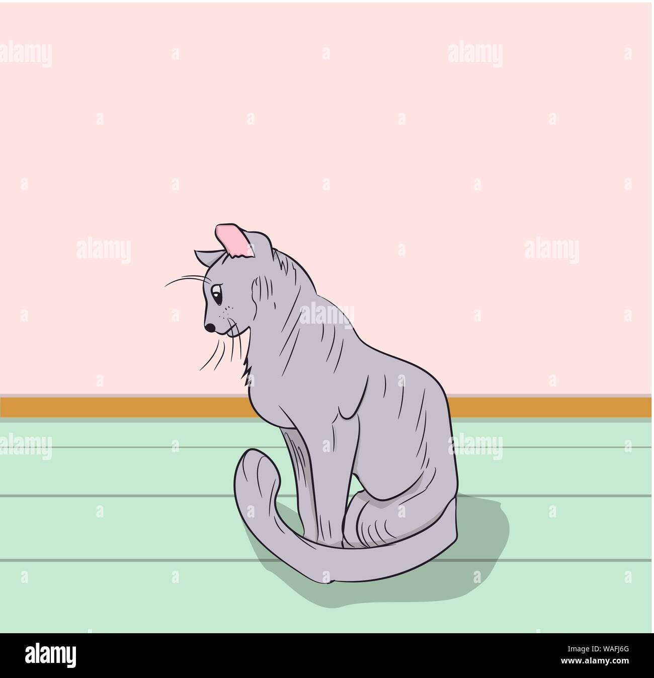 Cat Farbe, Vector, im Zimmer Stock Vektor