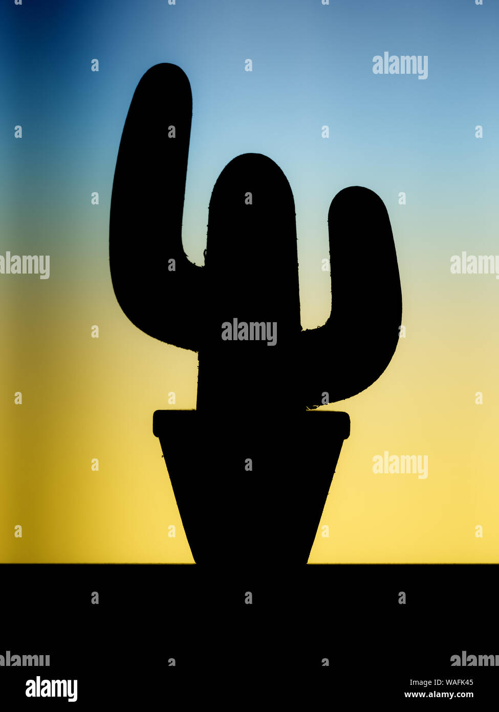 Psychedelic Silhouette eines Kaktus Stockfoto