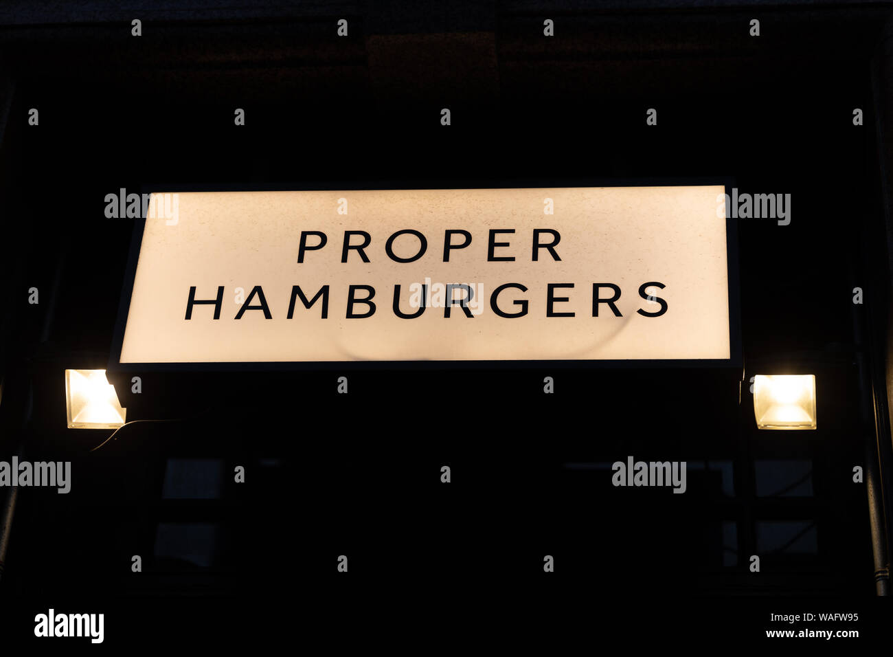 Richtige Hamburger Zeichen Stockfoto