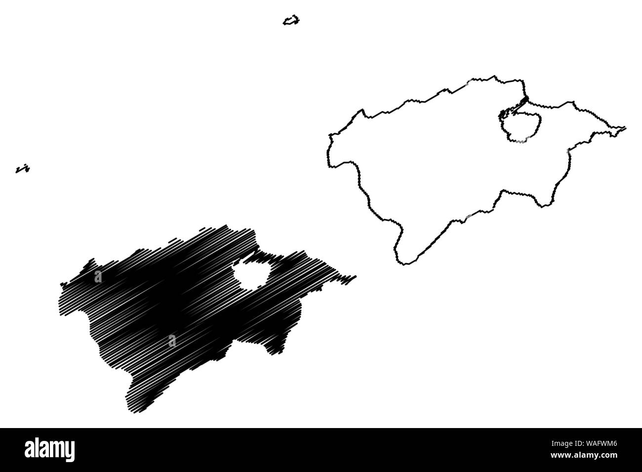 Bizerte Gouvernorat (Governorates von Tunesien, Tunesische Republik) Karte Vektor-illustration, kritzeln Skizze Bizerte Karte Stock Vektor